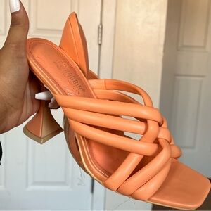 Women's Orange Heeled Sandals